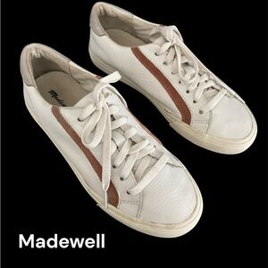 Madewell Womens White and Tan Sneakers SZ 8.5
